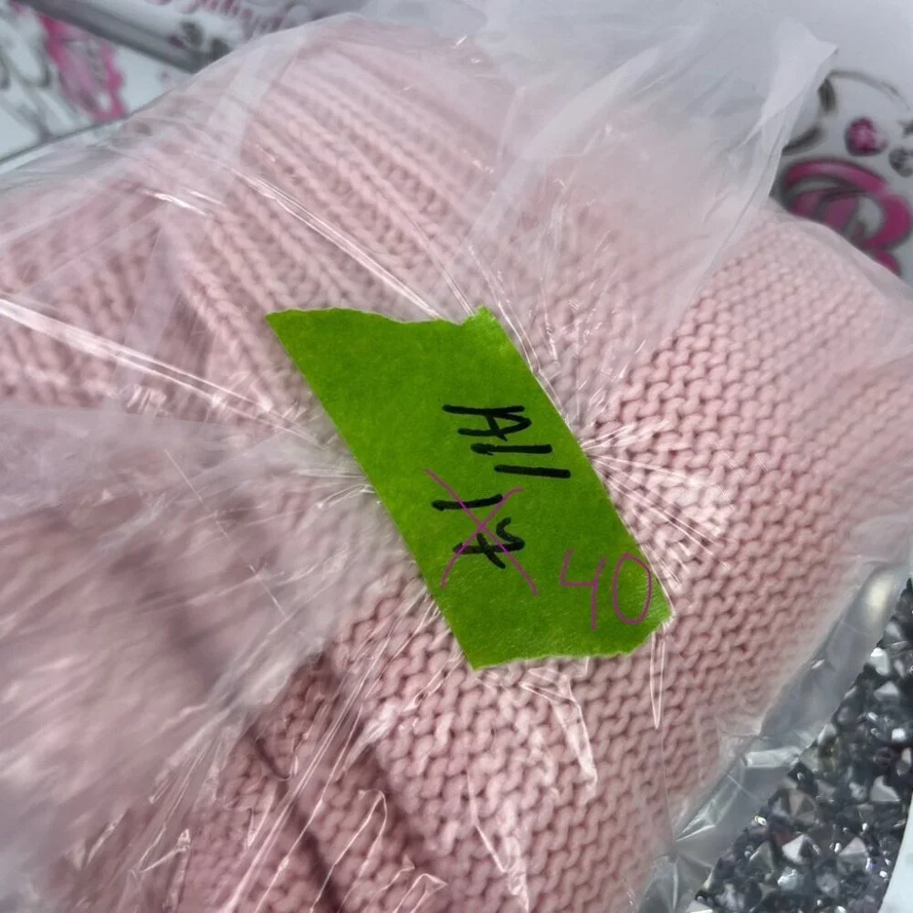 And the why sweater knit knitted Elegant Pink and Cream Turtleneck Sweater